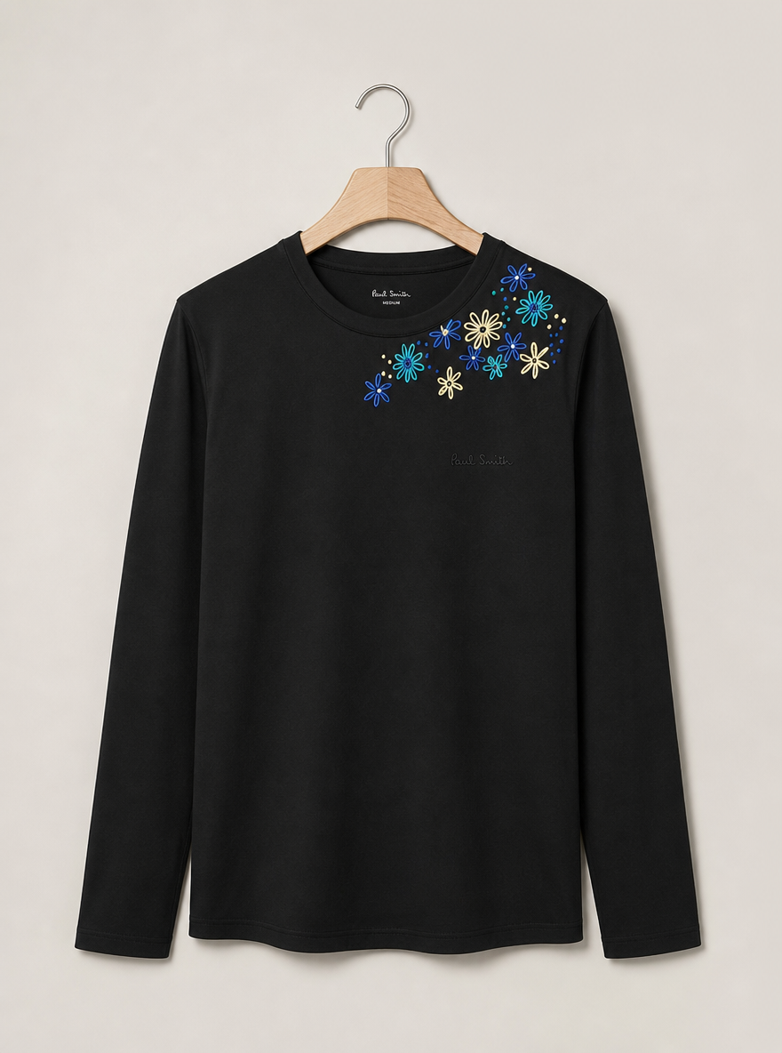 Blue Daisy Embroidery Shirt