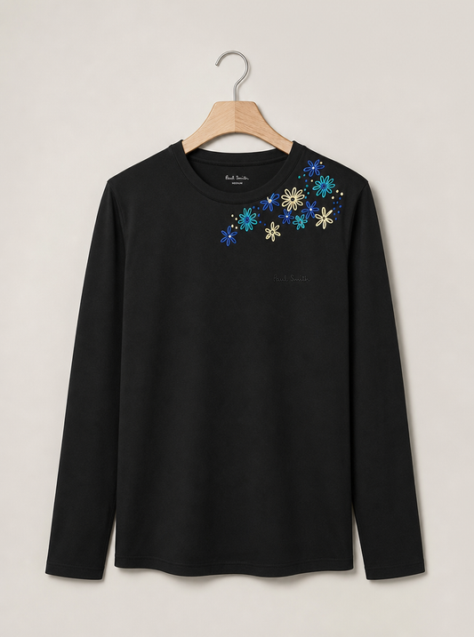 Blue Daisy Embroidery Shirt