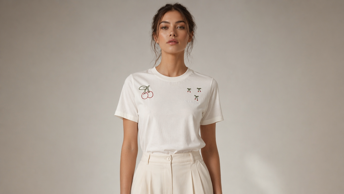 Cherry Blossom Embroidered Tee