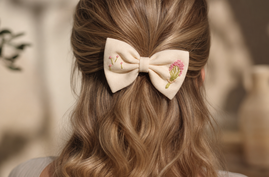 Blush Bloom Bow Clip