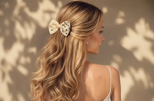 Royal Blue Beaded Bow