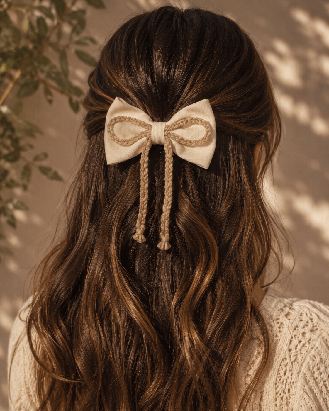 Rustic Crochet Bow Clip