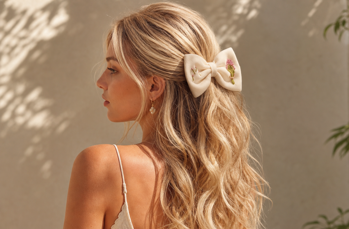 Blush Bloom Bow Clip