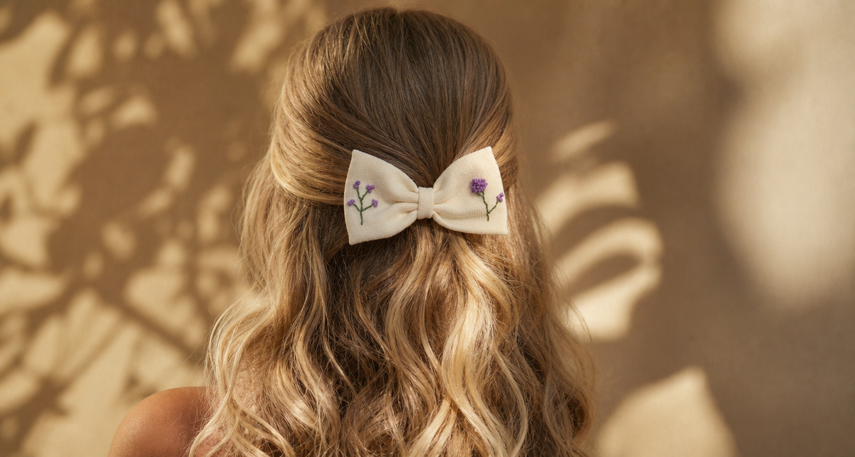 Lavender Bloom Hair Bow Clip