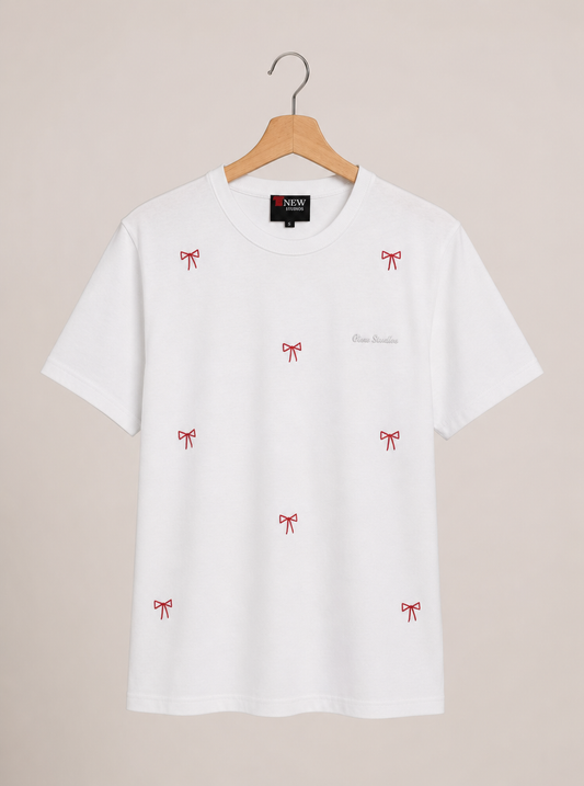 Cherry Bow Embroidered Tee